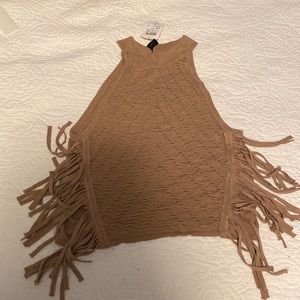 Fringe halter top